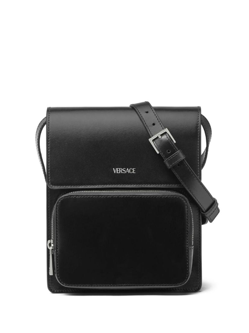 Black Leather Messenger Bag