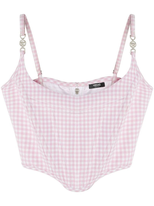 Pink Contrasto Wool Corset Top