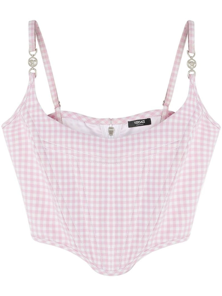 Pink Contrasto Wool Corset Top