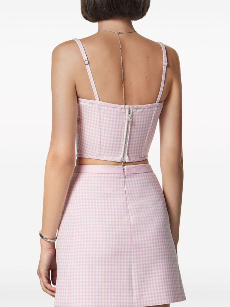 Pink Contrasto Wool Corset Top