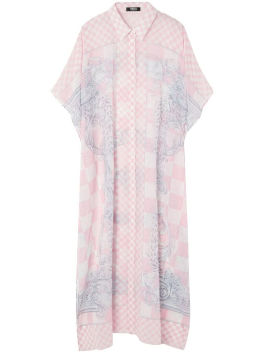 Pink Medusa Contrasto Beach Dress