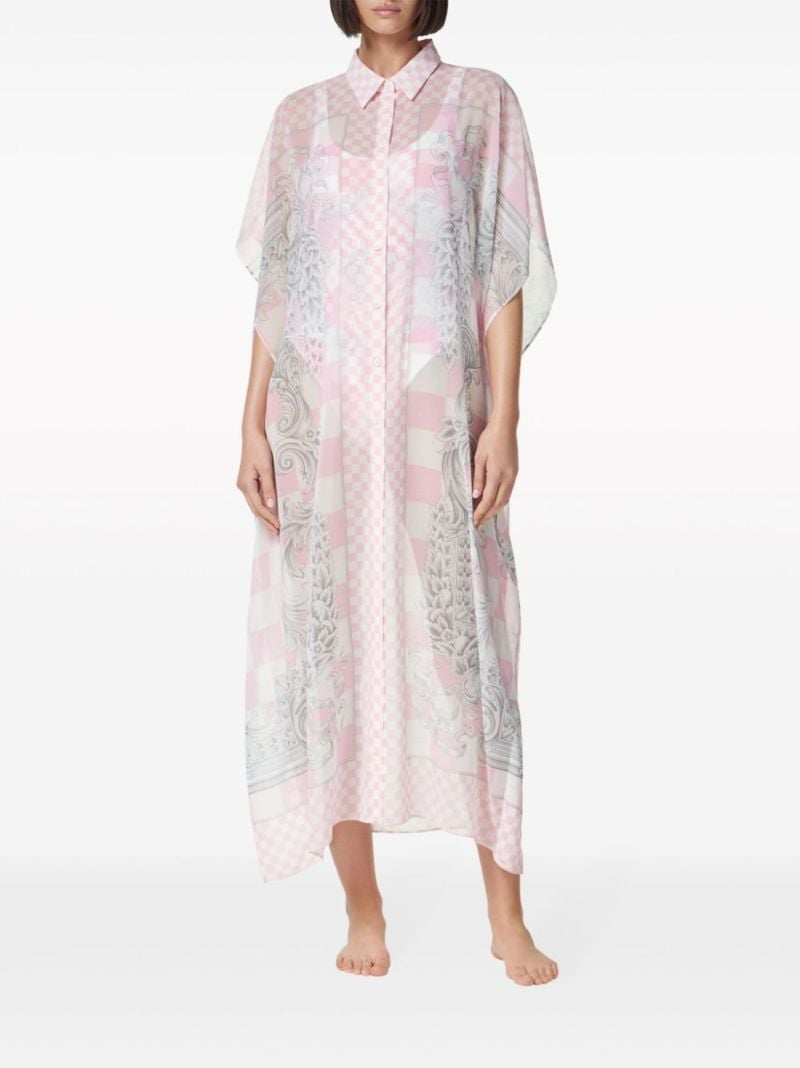 Pink Medusa Contrasto Beach Dress