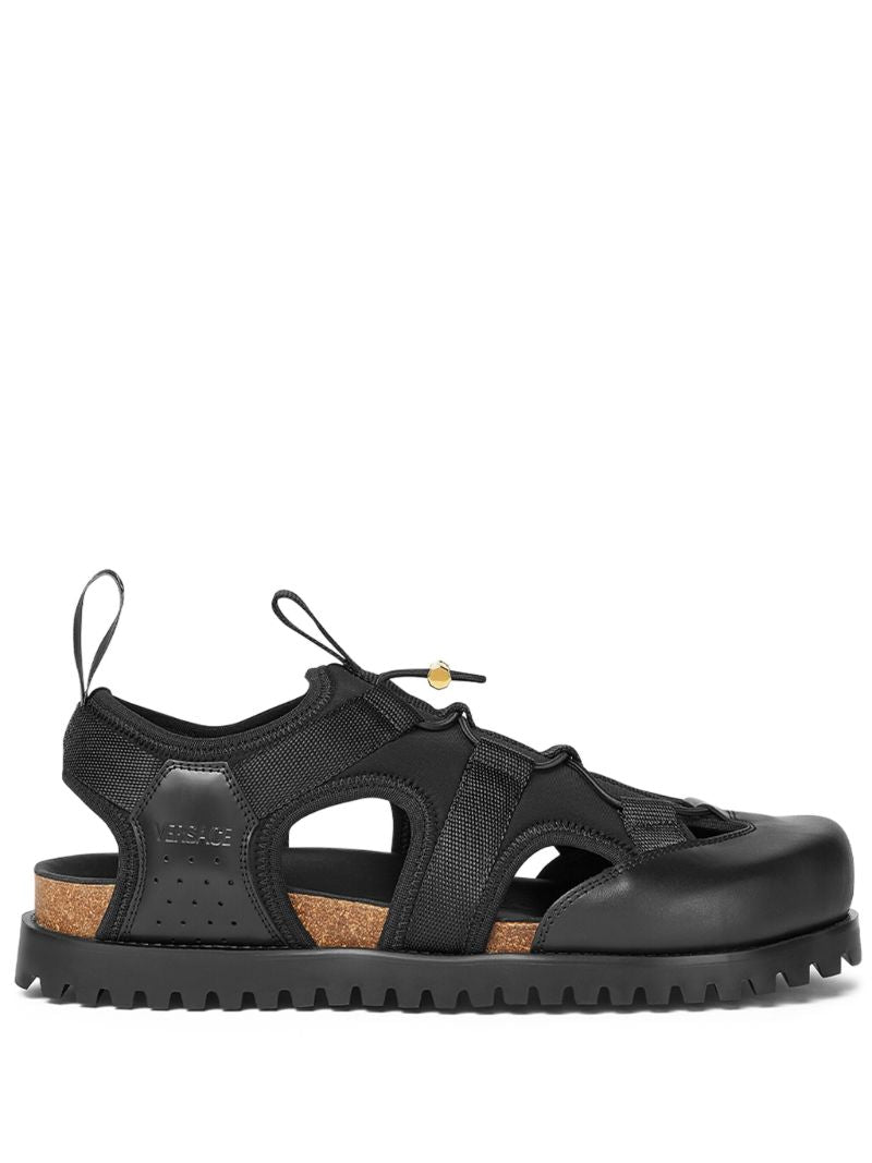 Black Medusa Track Sandals