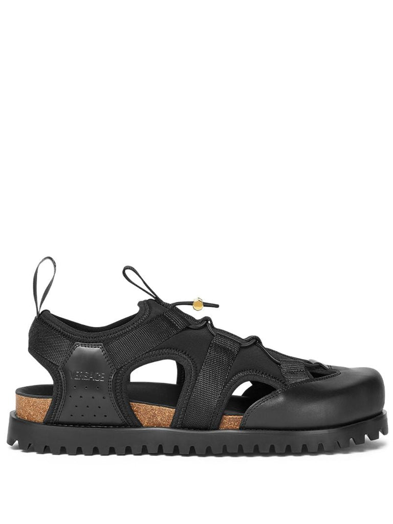 Black Medusa Track Sandals