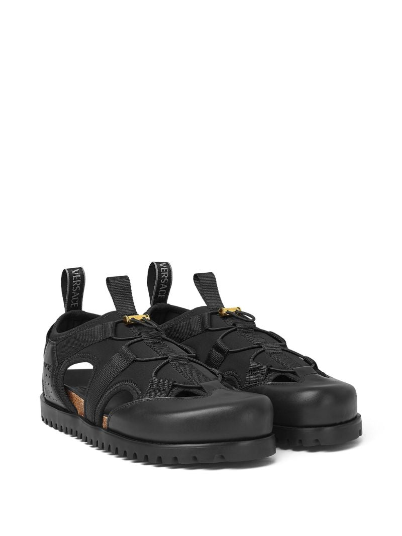 Black Medusa Track Sandals