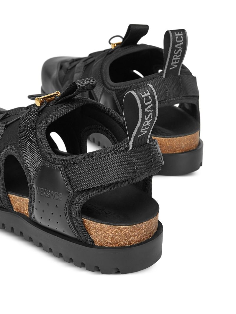 Black Medusa Track Sandals