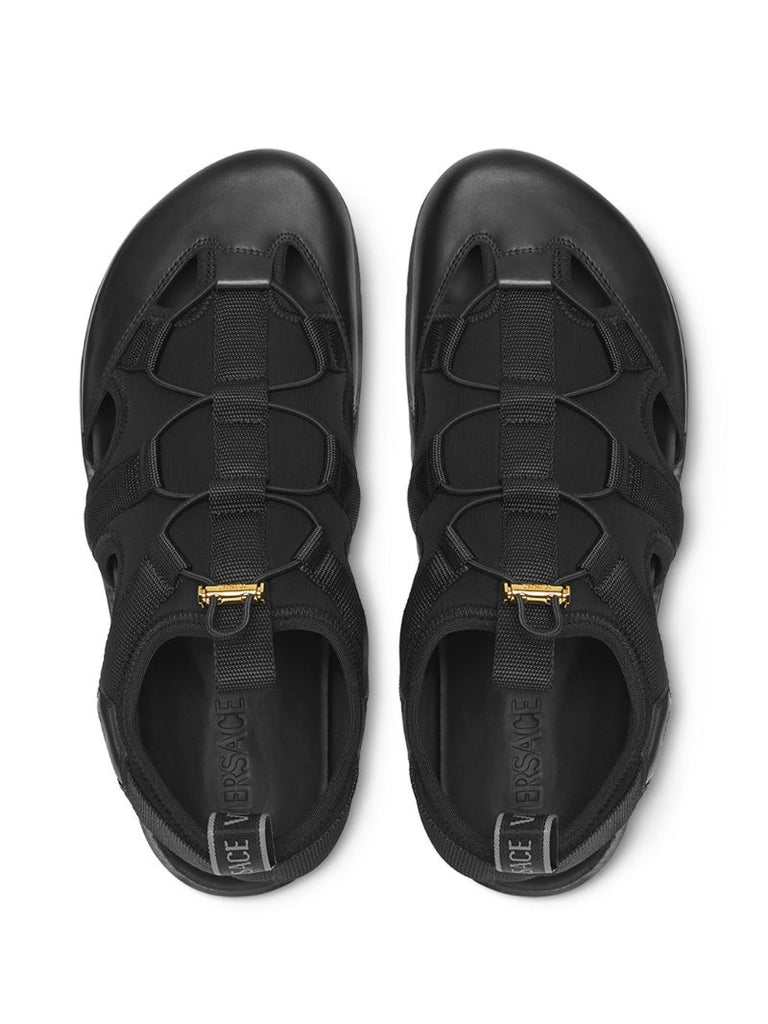 Black Medusa Track Sandals