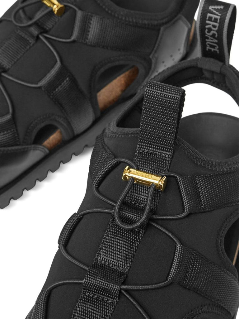Black Medusa Track Sandals