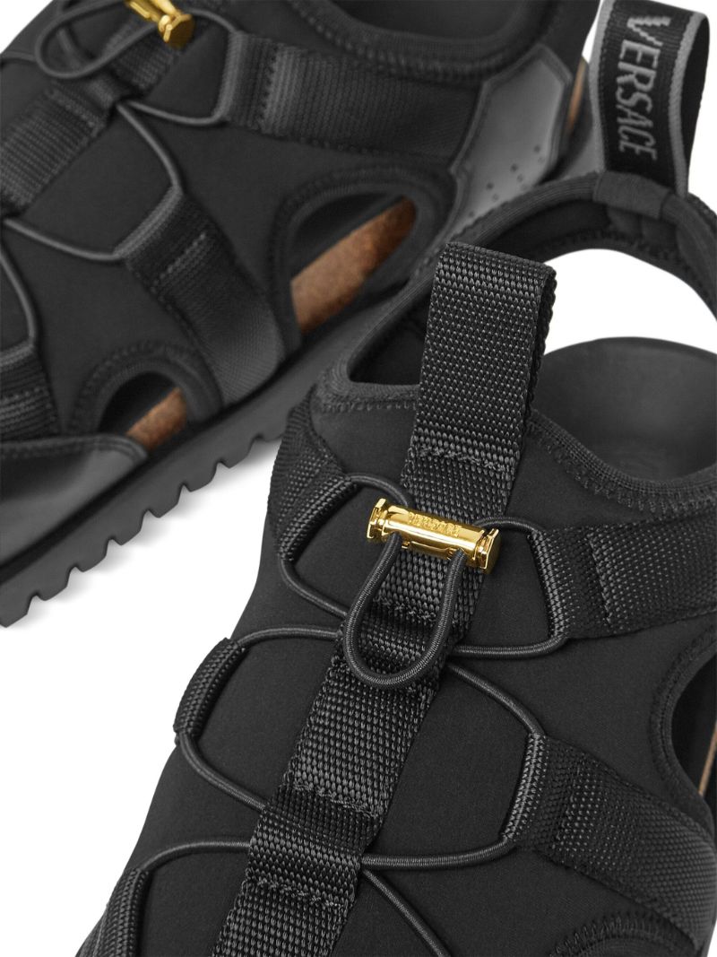 Black Medusa Track Sandals
