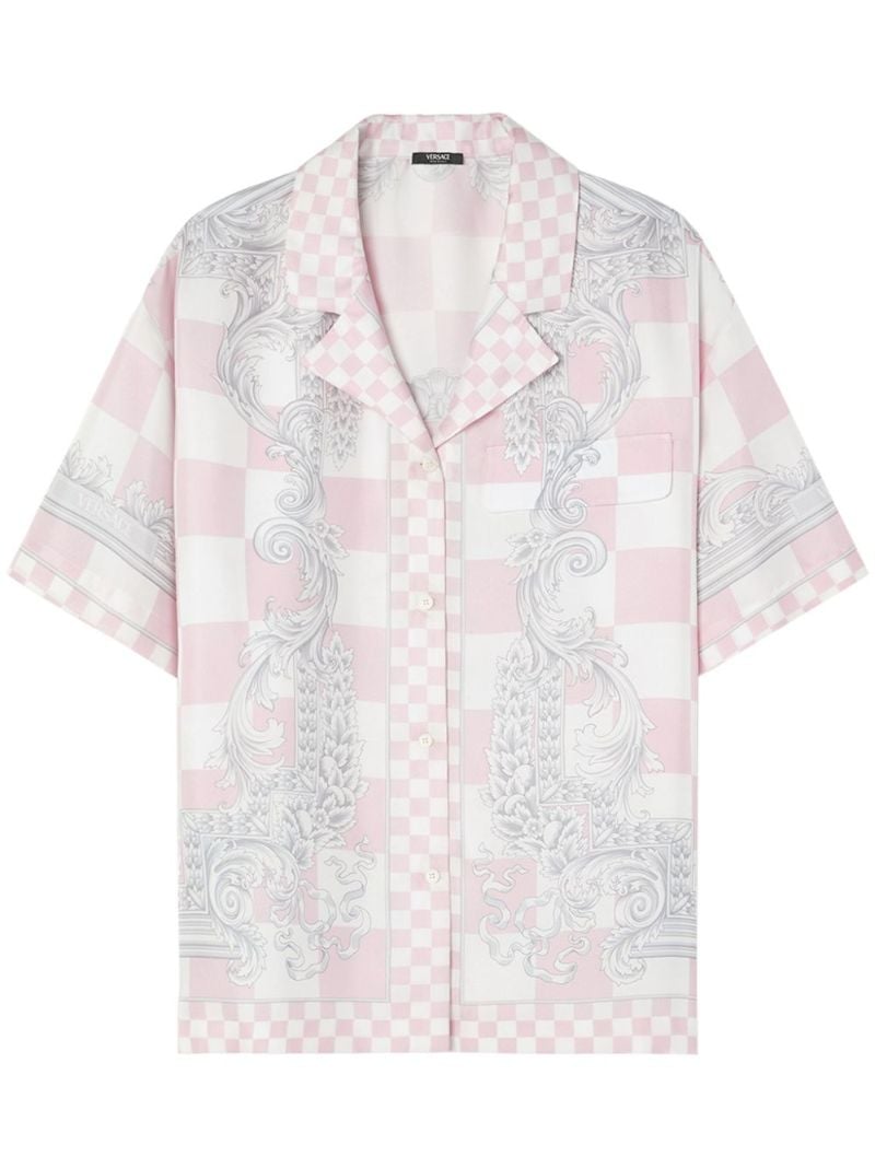 Pink Medusa Contrasto Silk Shirt
