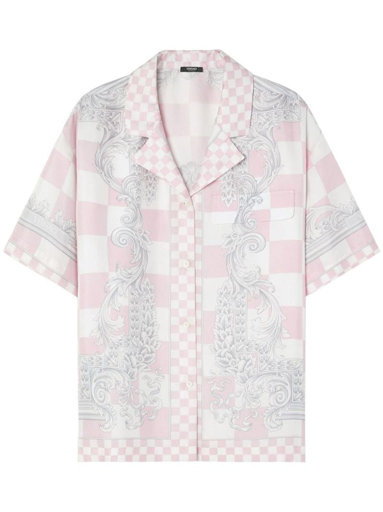 Pink Medusa Contrasto Silk Shirt