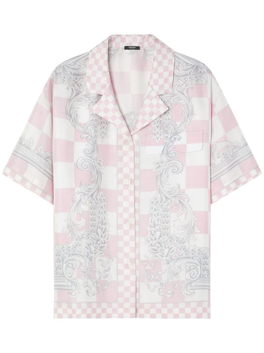 Pink Medusa Contrasto Silk Shirt
