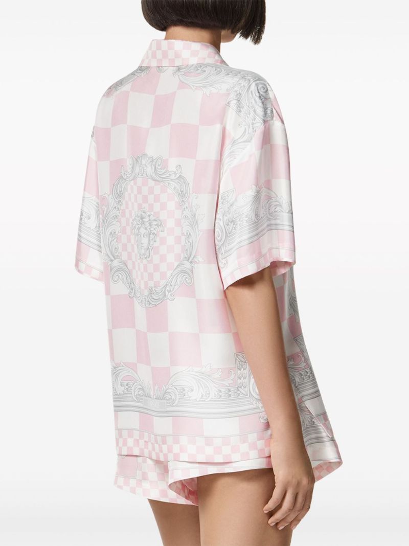 Pink Medusa Contrasto Silk Shirt