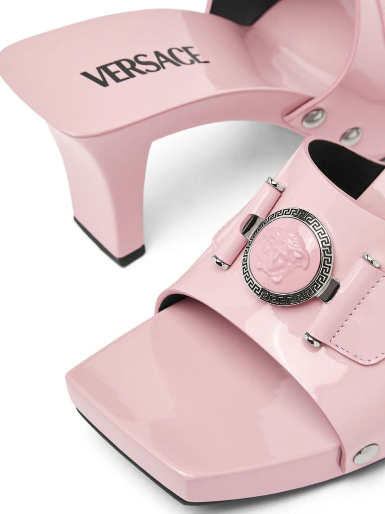 Pink Medusa Leather Mules