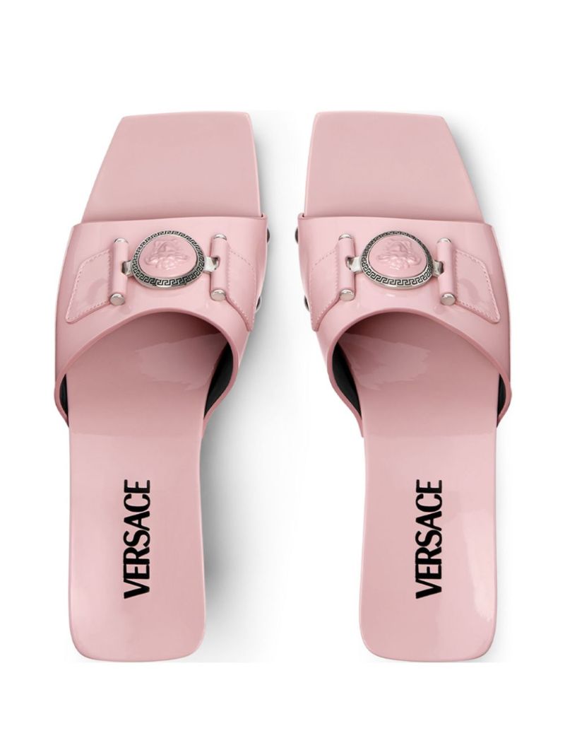 Pink Medusa Leather Mules