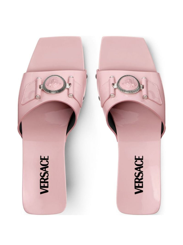 Pink Medusa Leather Mules
