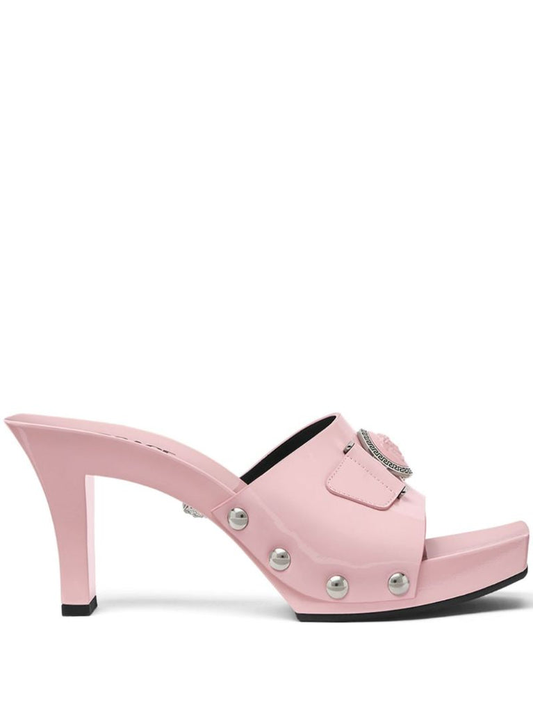 Pink Medusa Leather Mules
