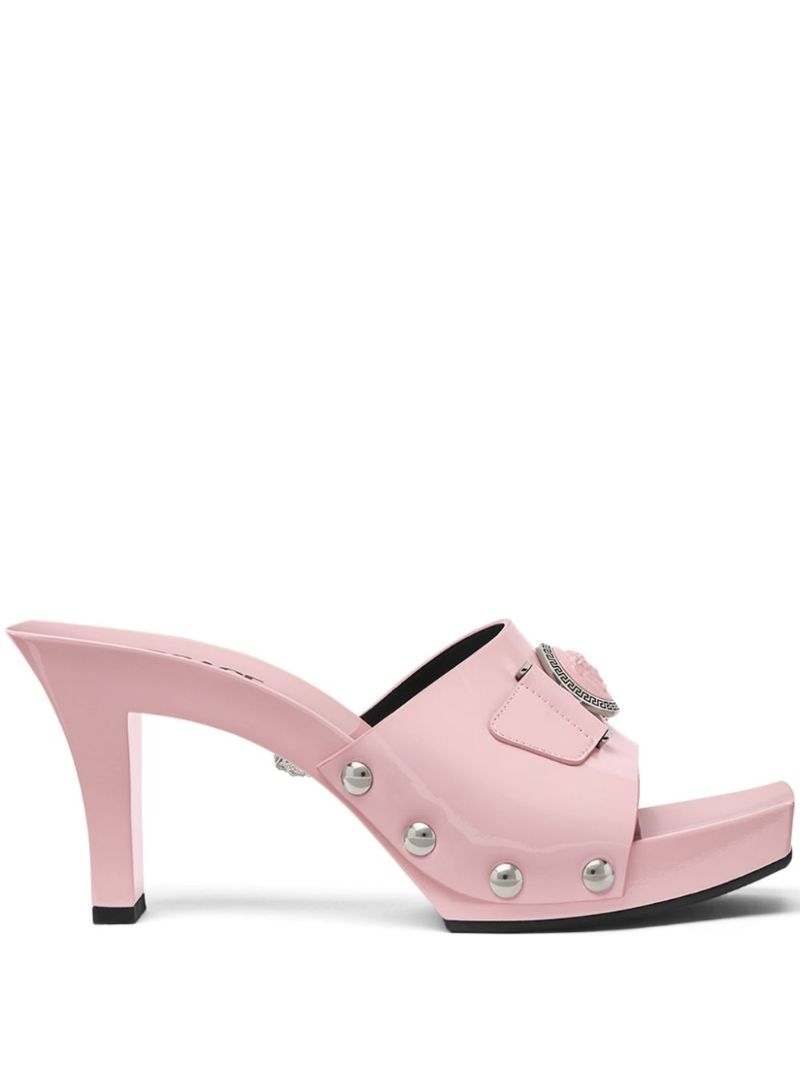 Pink Medusa Leather Mules