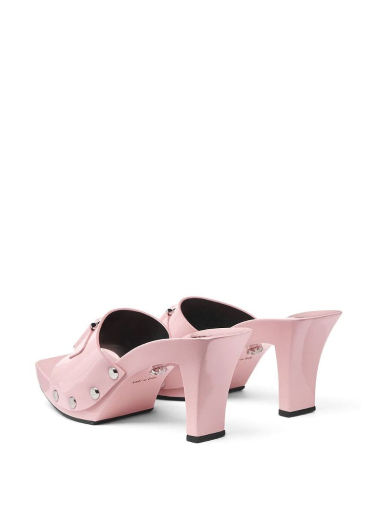Pink Medusa Leather Mules