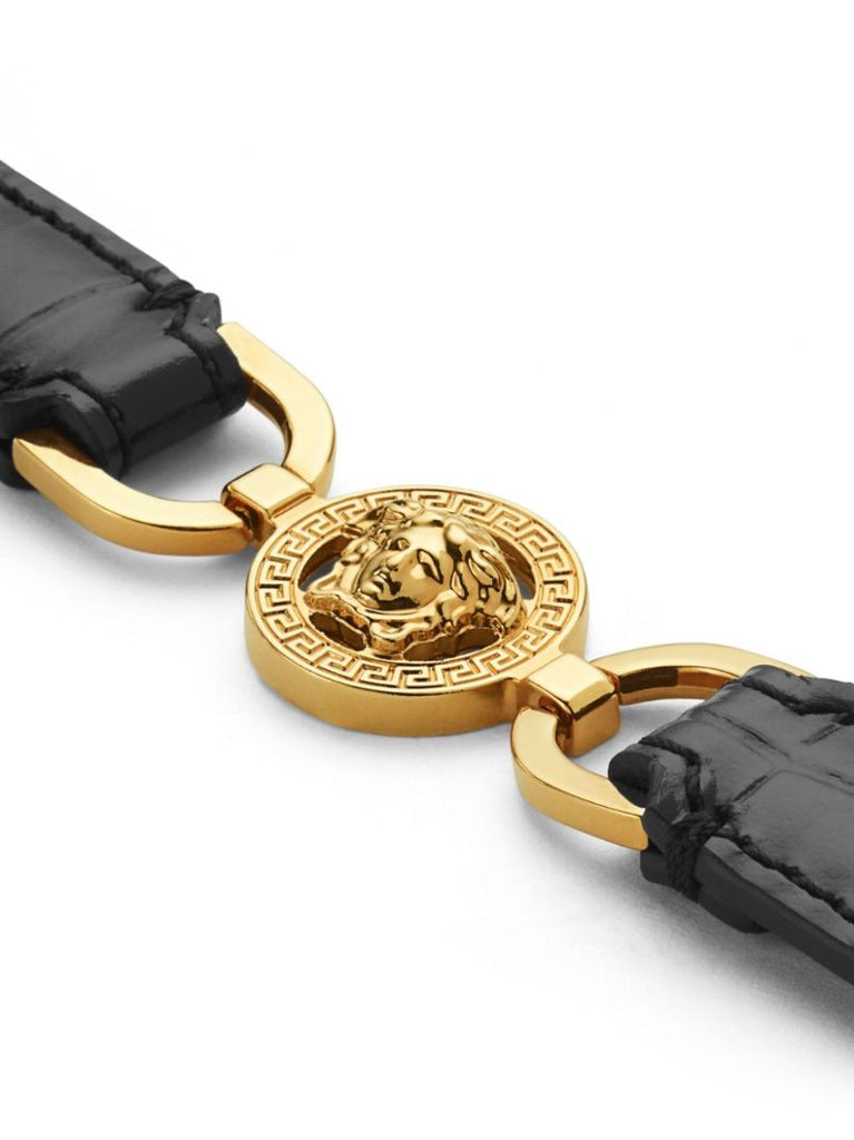 Black Medusa'95 Leather Bracelet