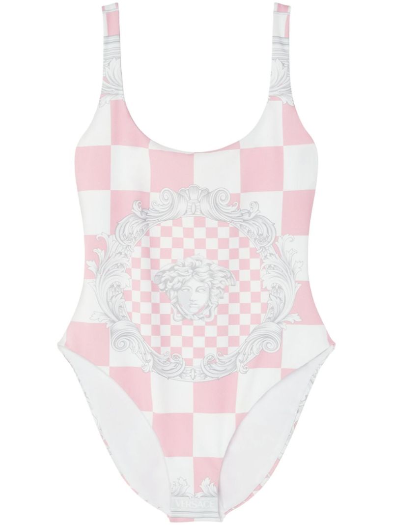 Pink and White Medusa Contrasto Swimsuit