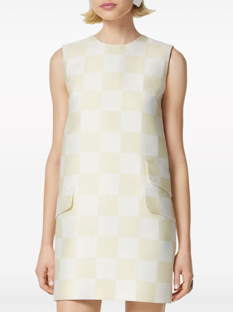Beige Contrasto Duchesse Mini Dress