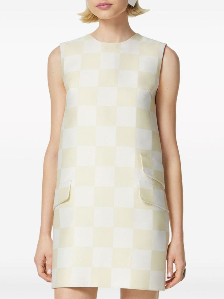 Beige Contrasto Duchesse Mini Dress