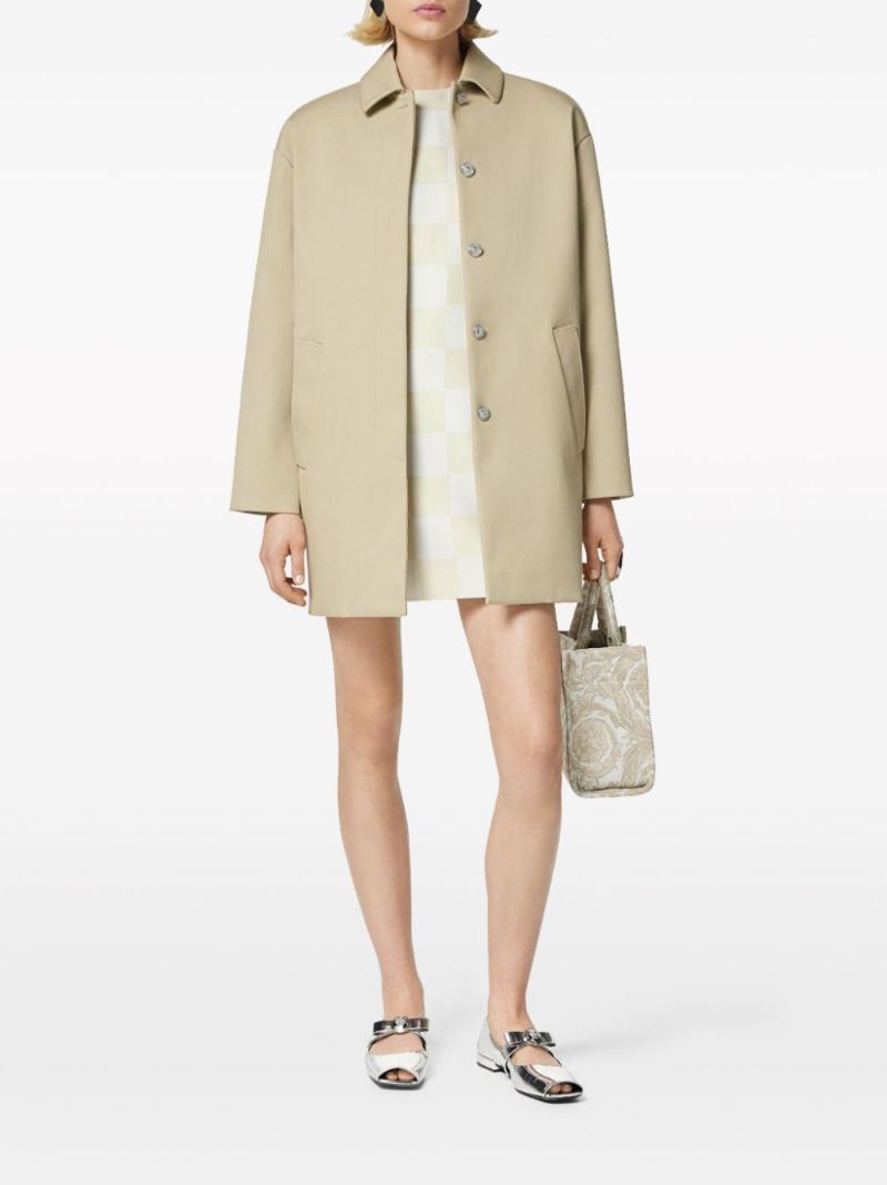 Beige Contrasto Duchesse Mini Dress