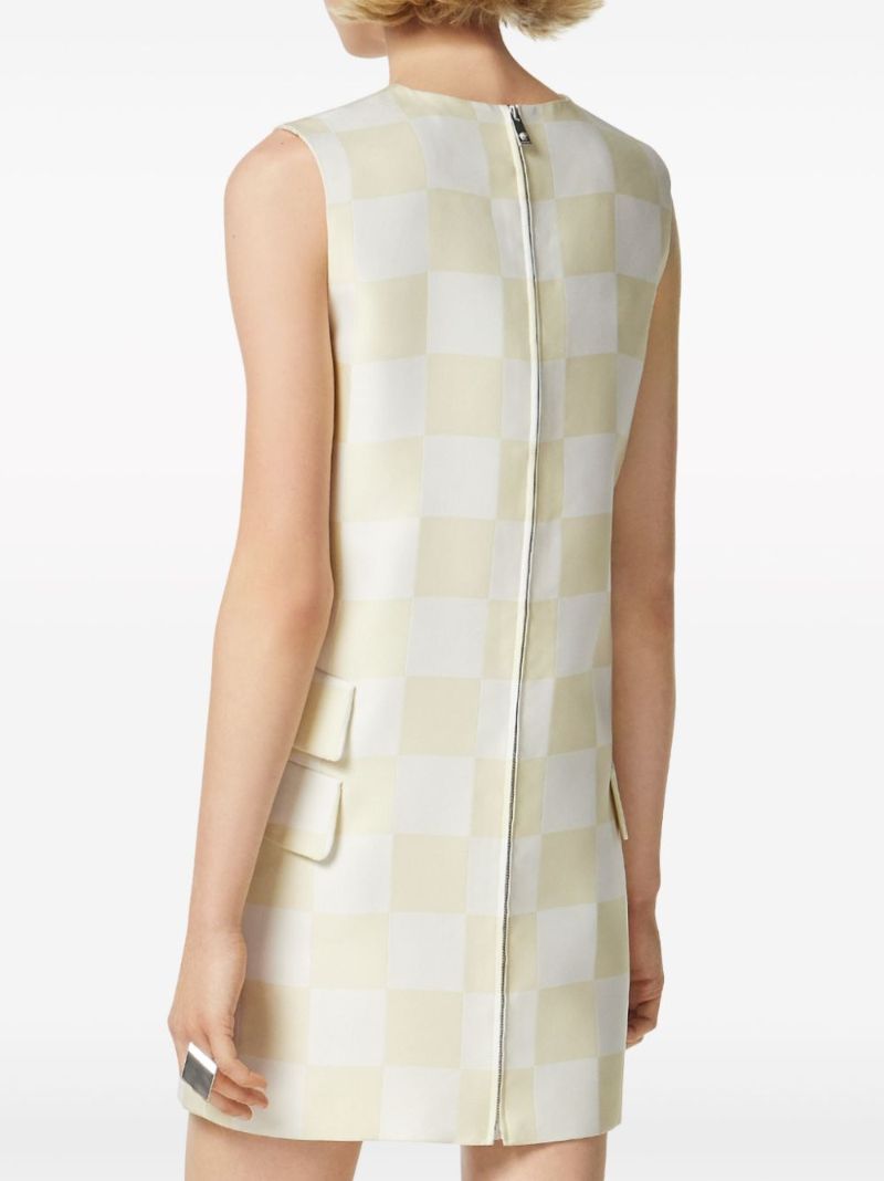Beige Contrasto Duchesse Mini Dress