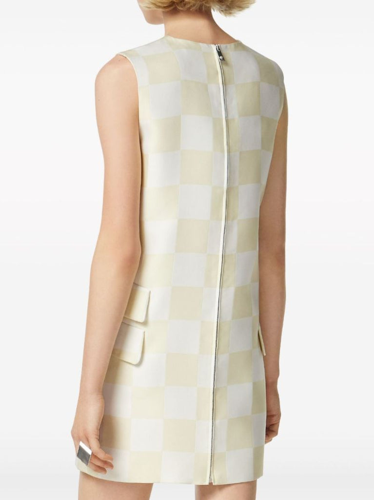 Beige Contrasto Duchesse Mini Dress