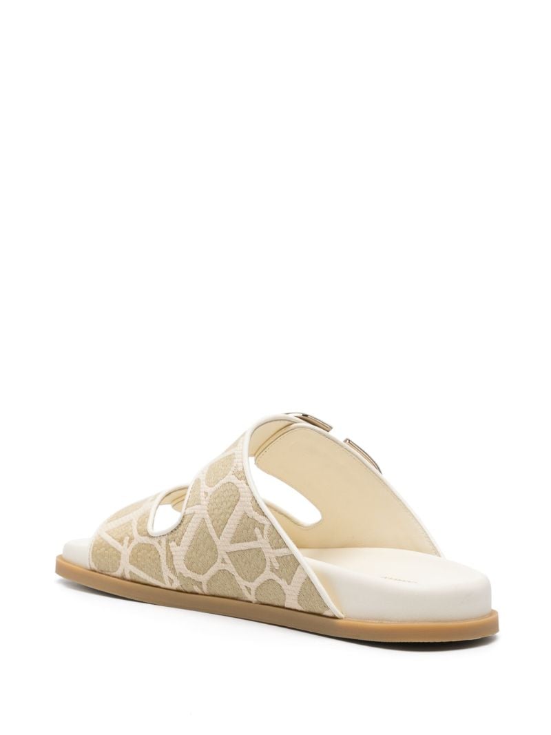 Neutral Toile Iconographe Leather Slides