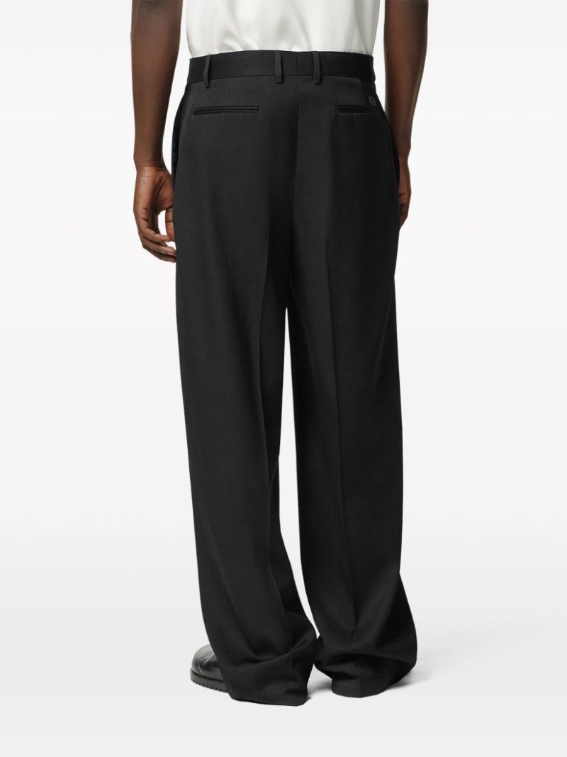 Black Wool Tailored Trousers