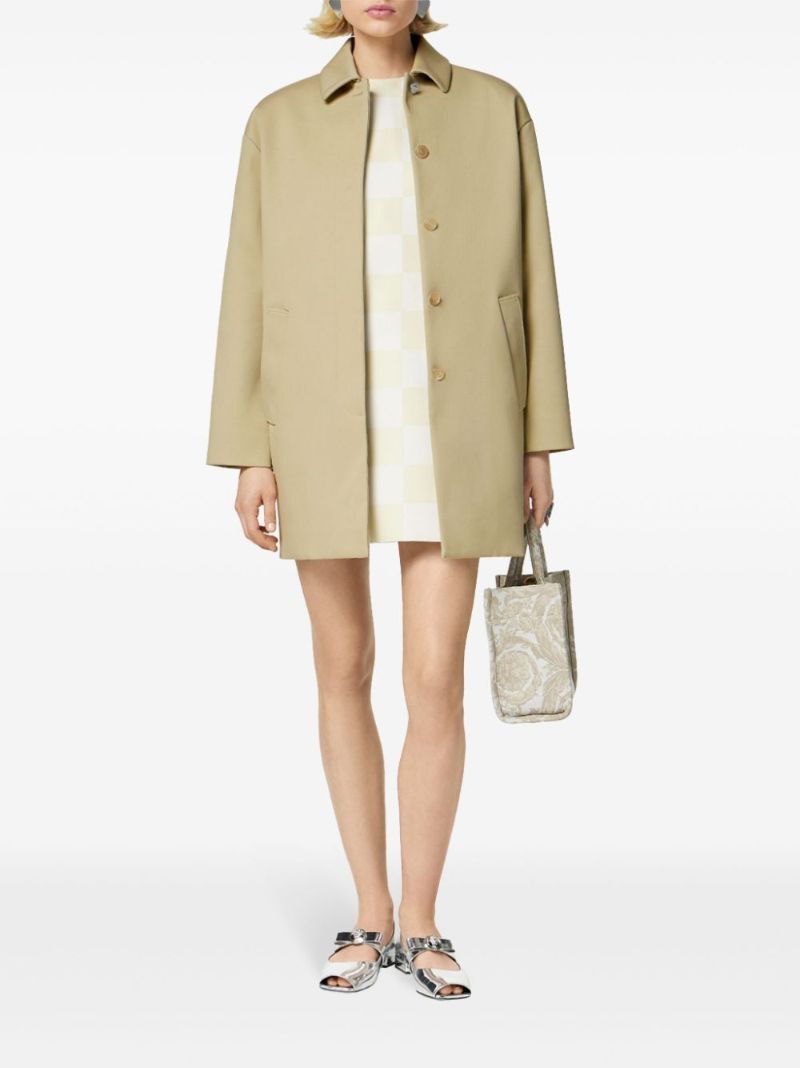 Neutral Cotton Single-breasted Coat