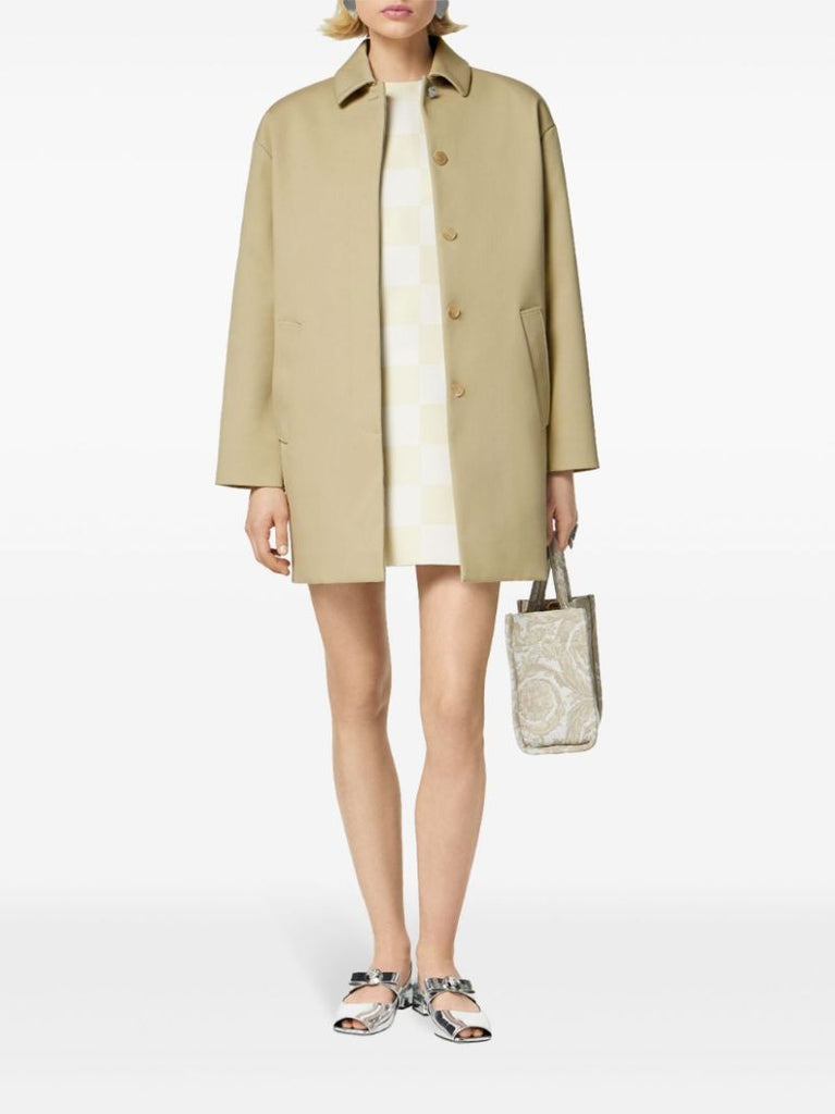 Neutral Cotton Single-breasted Coat