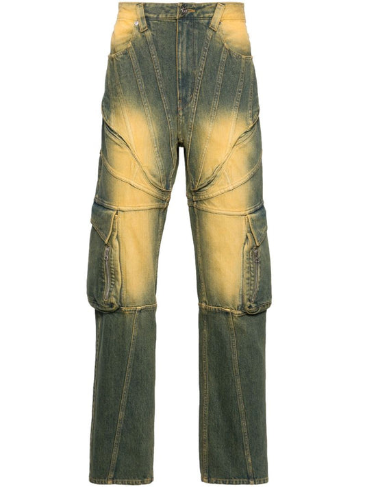 Green Corset Straight-leg Jeans