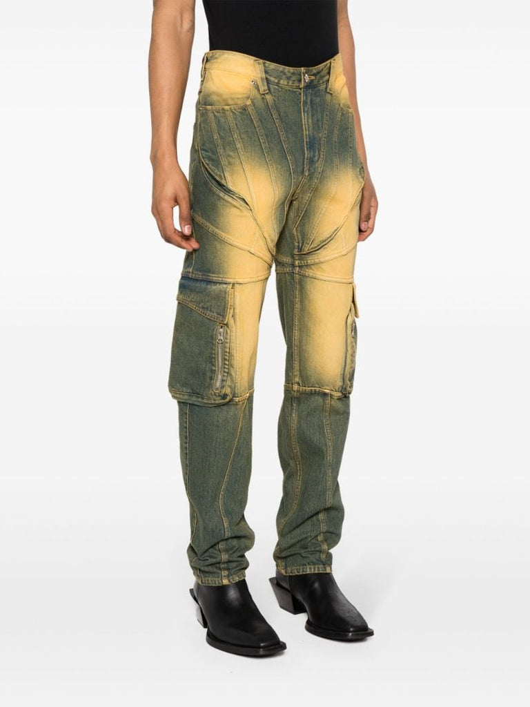 Green Corset Straight-leg Jeans
