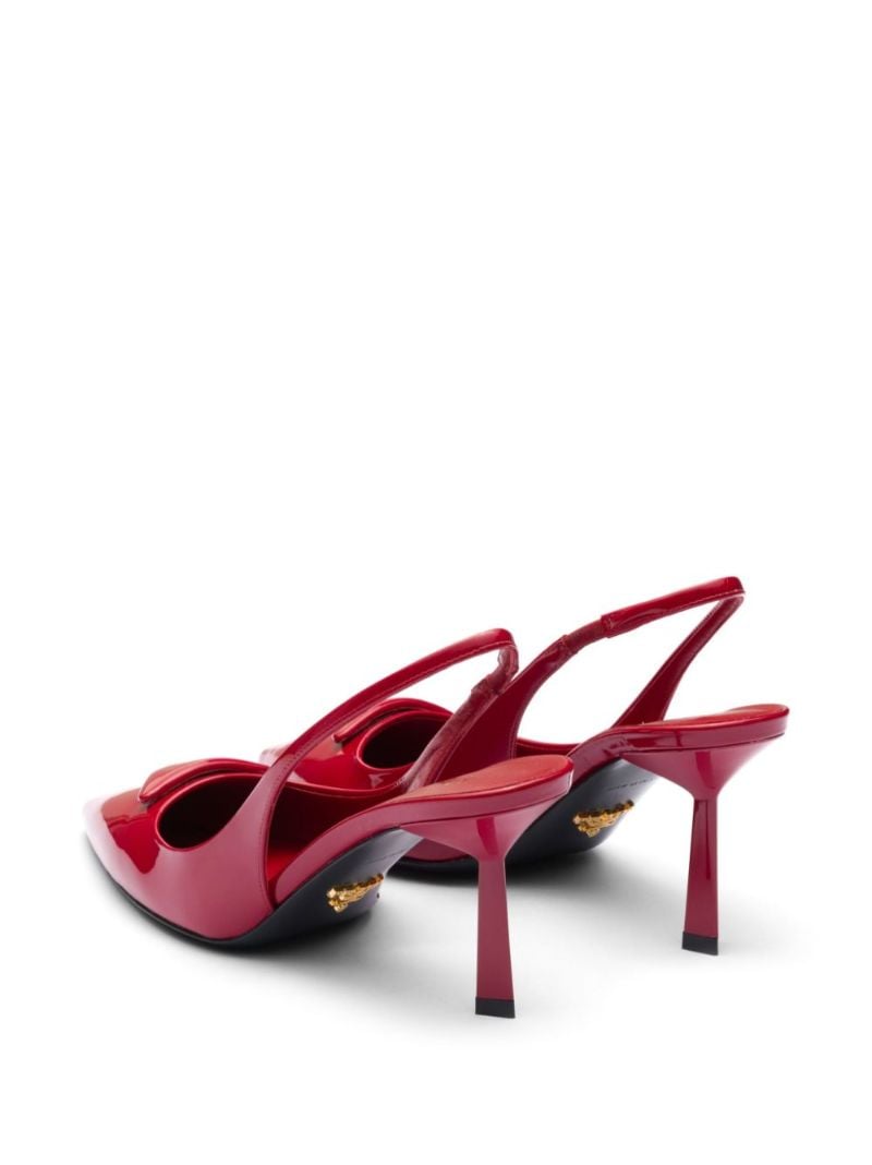 Red Triangle Logo 75mm Leather Pumps