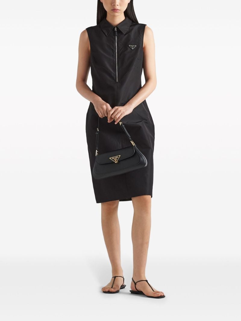 Black Re-nylon Polo Dress