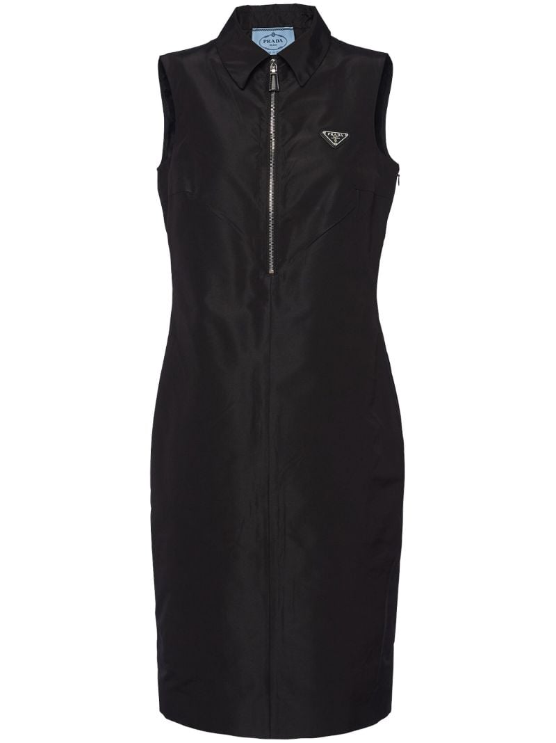 Black Re-nylon Polo Dress