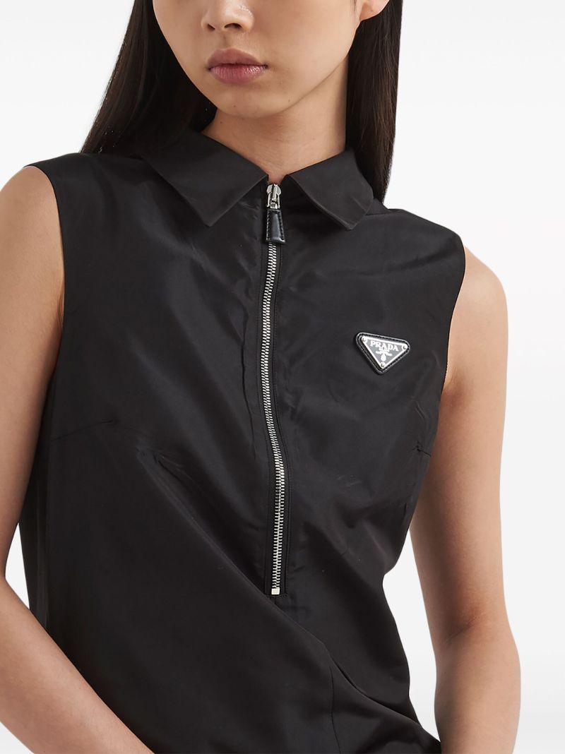 Black Re-nylon Polo Dress