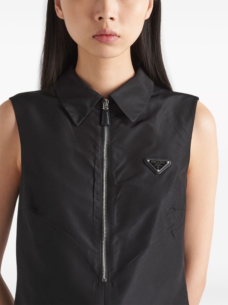 Black Re-nylon Polo Dress