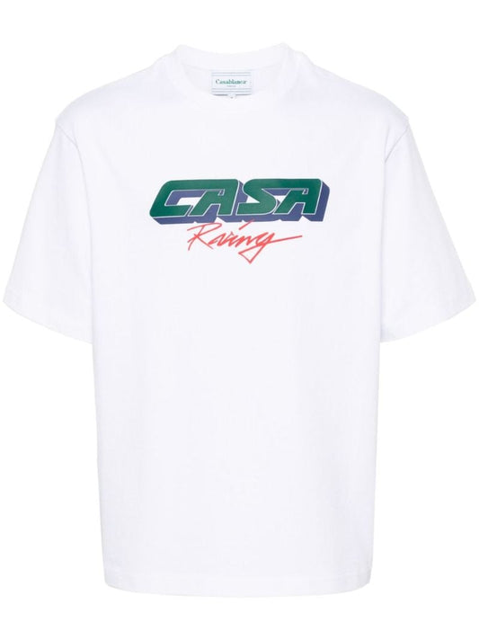 White Casa Racing 3d Organic Cotton T-shirt