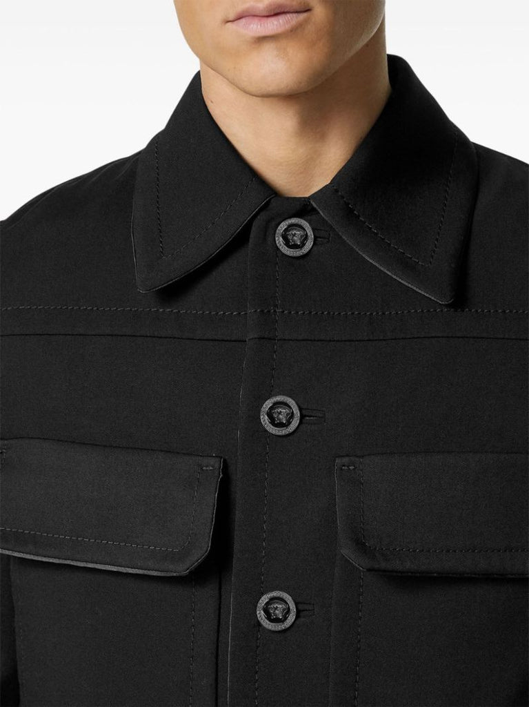 Black Twill Shirt Jacket