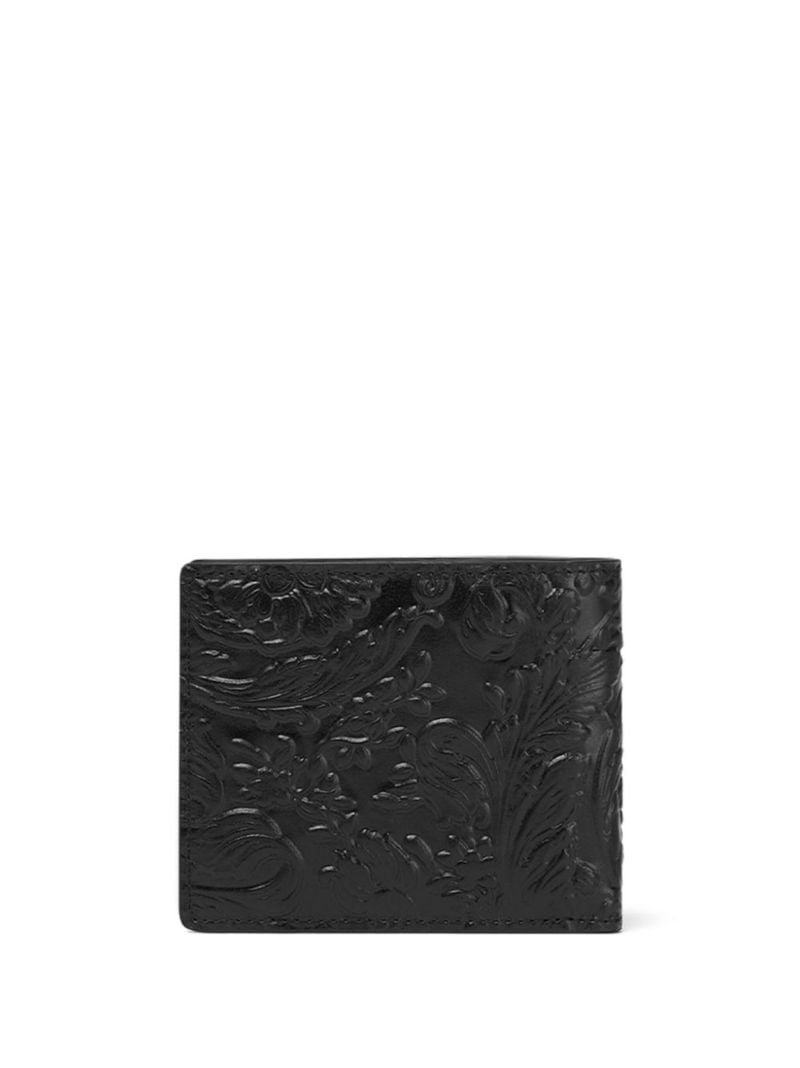 Black Barocco-embossed Bi-fold Wallet