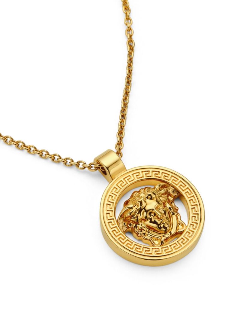 Gold-tone Medusa'95 Brass Necklace