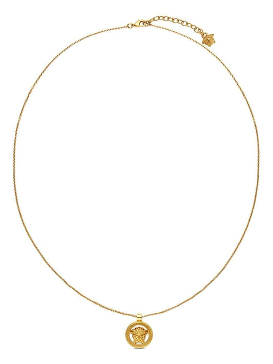 Gold-tone Medusa'95 Brass Necklace