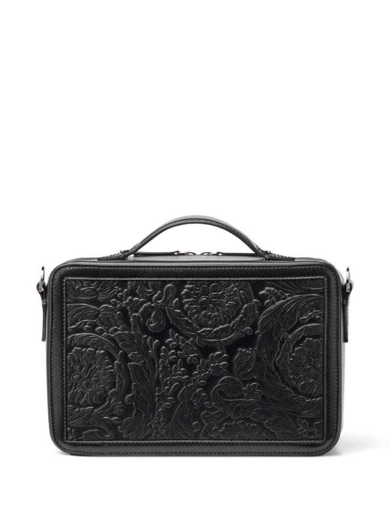 Black Medusa Biggie Barocco Leather Messenger Bag