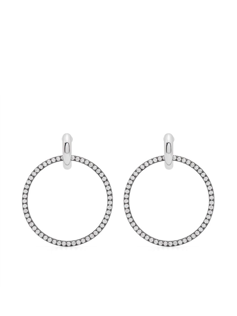 18k White Gold Casseus Diamond Hoop Earrings