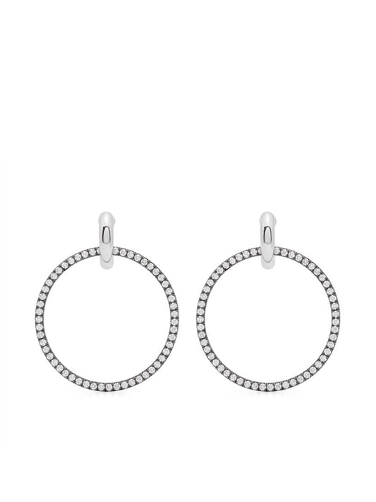 18k White Gold Casseus Diamond Hoop Earrings