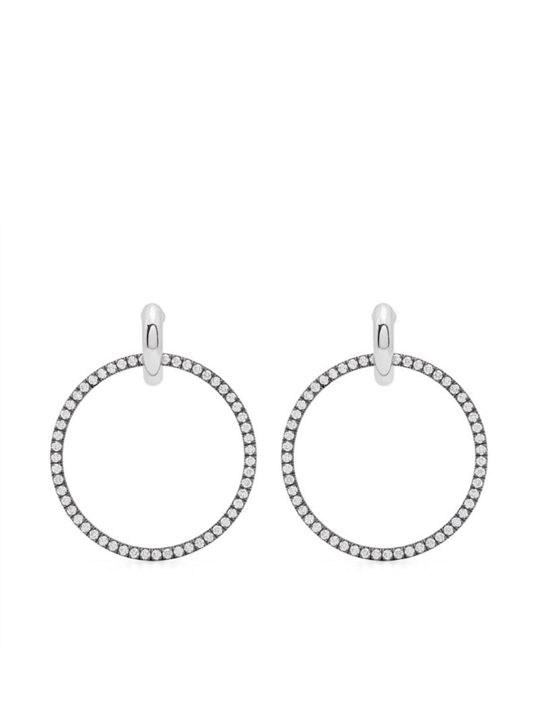 18k White Gold Casseus Diamond Hoop Earrings
